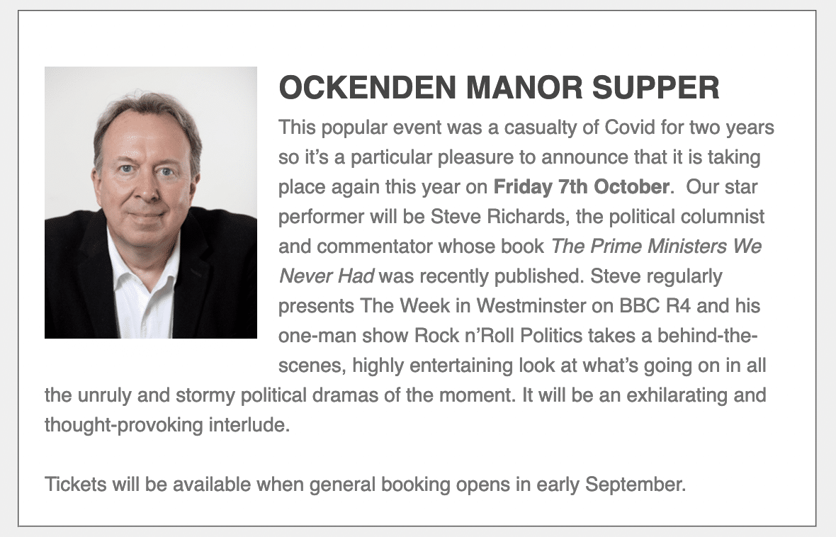 Ockenden Manor Events