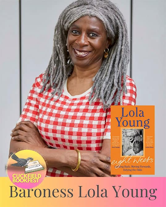 Screenshot Baroness Lola Young at Cuckfield Book Festival