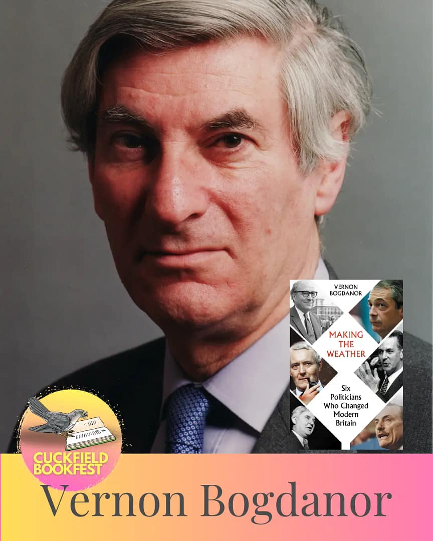 Vernon Bogdanor author speaking at Cuckfield Village Book Festival in Sussex UK