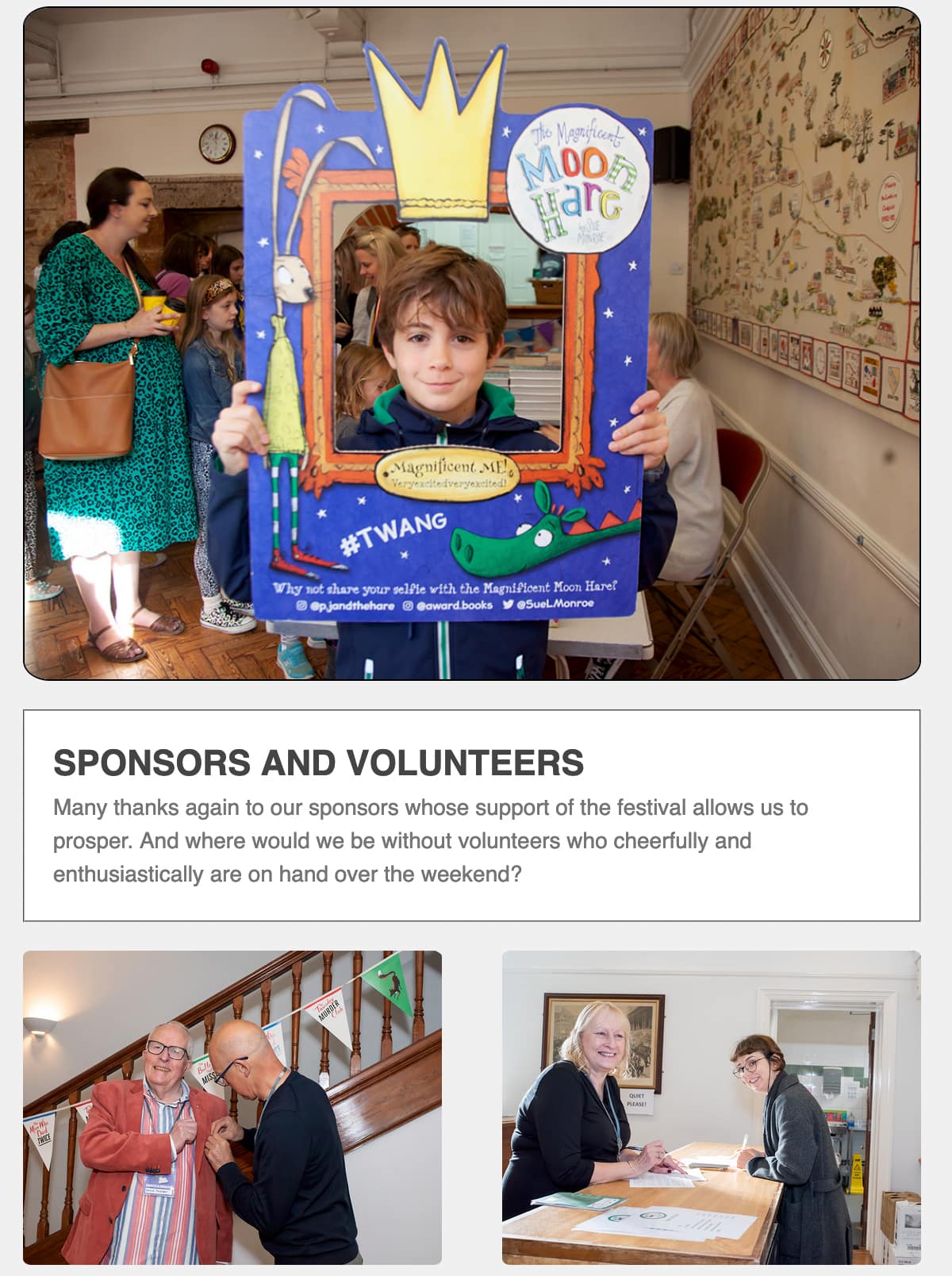 Sponsors and volunteers book festival