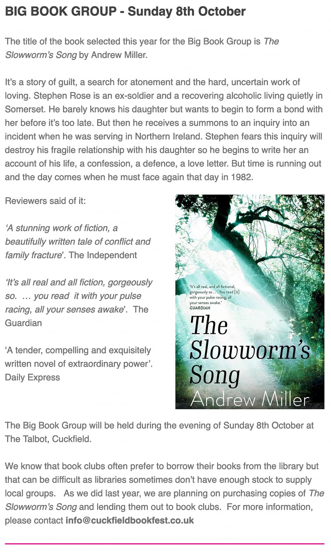 literary festival autumn sussex