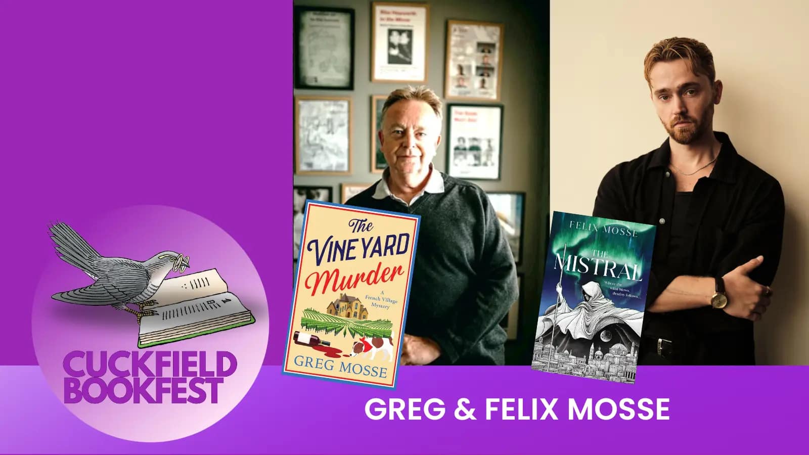 Greg and Felix Mosse authors at Cuckfield Bookfest 2026