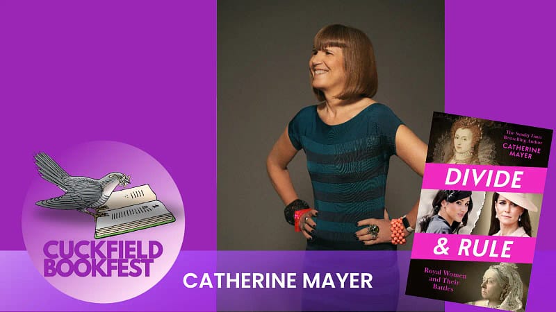 Catherine Mayer author speaking at Cuckfield Book festival in Sussex 2026